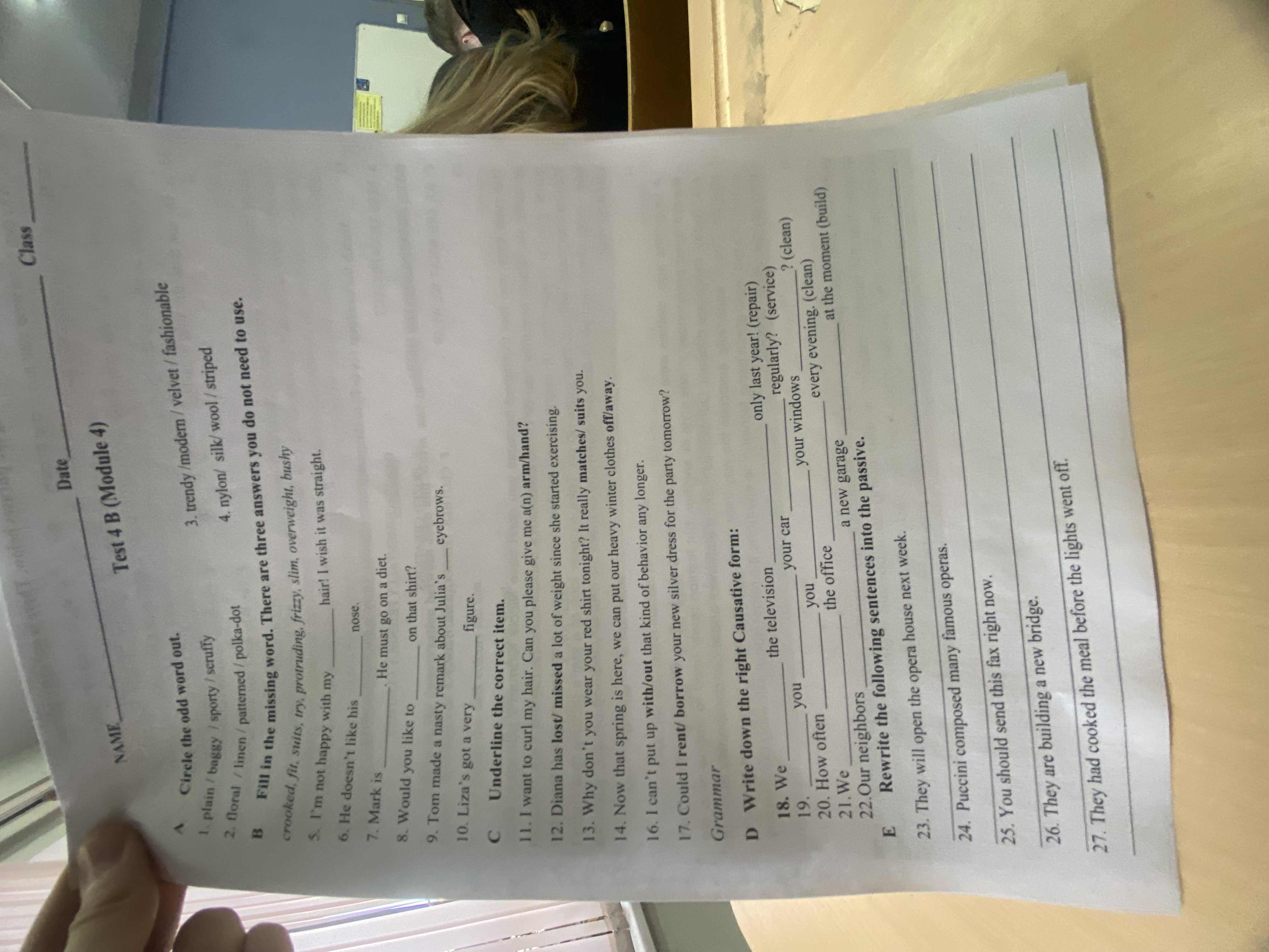 Fill in the following words assignments. Fill in the following words assignments